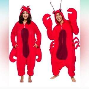Funziez Adult Red Lobster Costume | Onesie Style | Size Large XL NWOT